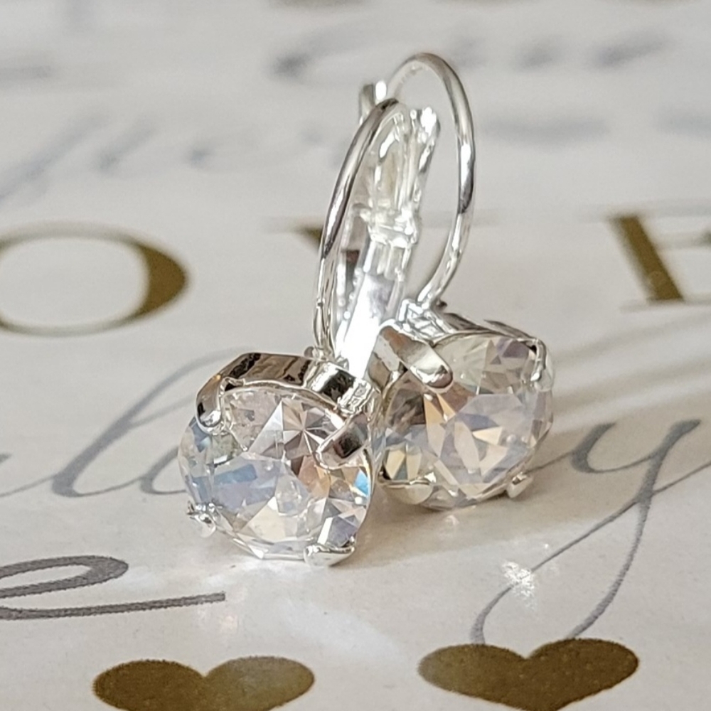 Austrian Crystal Earrings in Silver - Picture 3 of 9